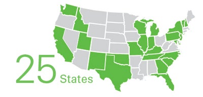 25 States | USA Map