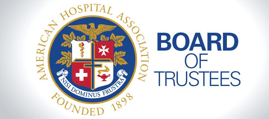 Board of Trustees. American Hospital Association seal. Founded 1898. Nisi Dominus Frustra.